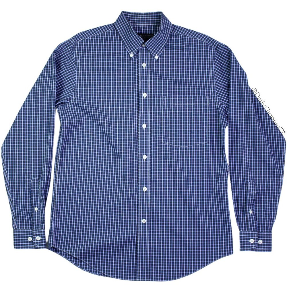Bloomingdale's The Men's Store Men's Cotton Grey & Blue Plaid Button Down Shirt